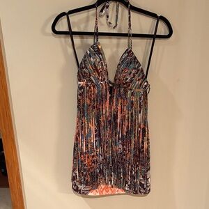 Colorful Halter Neck Dress